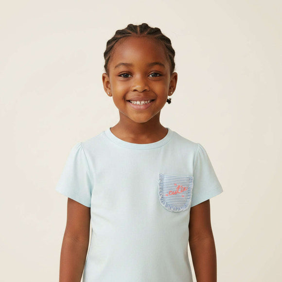 Blue Appliue T Shirt Blue Nawao.com
