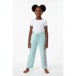Blue Beach Vibes Only Placement Print Wideleg Active Track Pants  Blue Nawao.com