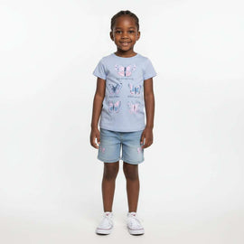 Blue Butterfly Placement Print H S T Shirt Blue Nawao.com