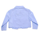 Blue Chambray Button Front Blouse Nawao.com