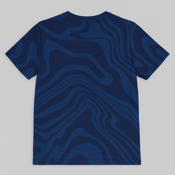 Blue Country Name Allover Print Tee Blue Nawao.com