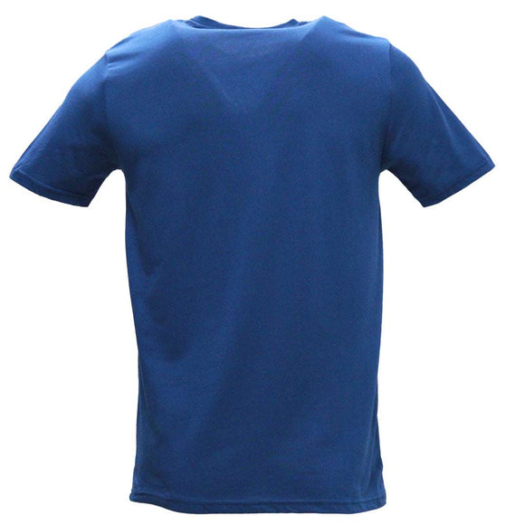 Blue Crew Neck T Shirt Blue Nawao.com