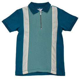 Blue Cut Sew Jersey Ottoman S S Zipper Polo Nawao.com