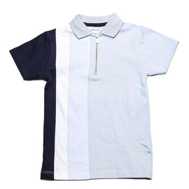 Blue Cut Sew Printed Stripe S S Z Nawao.com