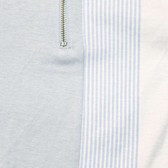 Blue Cut Sew Printed Stripe S S Z Nawao.com
