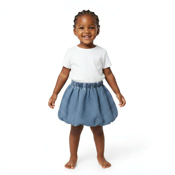 Blue Denim Skirt  Blue Nawao.com