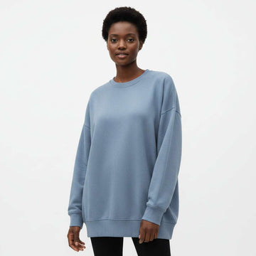 Blue Drop Shoulder Oversize T Shirt Pale Blue Nawao.com