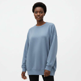 Blue Drop Shoulder Oversize T Shirt Pale Blue Nawao.com