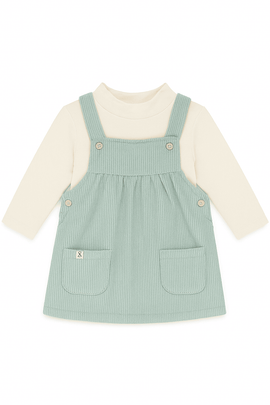 Blue Dungaree Dress With T Shirt Blue Nawao.com