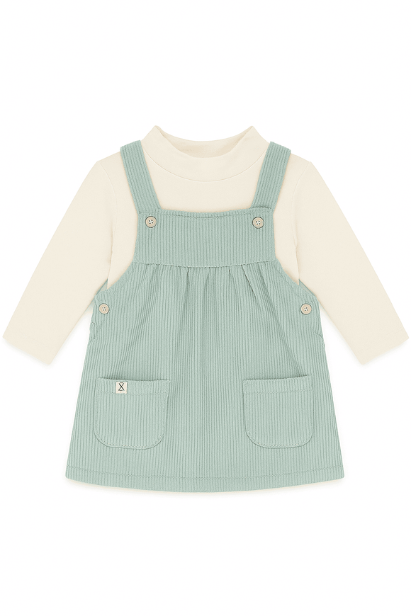 Blue Dungaree Dress With T Shirt Blue Nawao.com