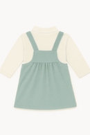 Blue Dungaree Dress With T Shirt Blue Nawao.com