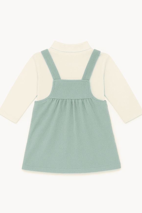 Blue Dungaree Dress With T Shirt Blue Nawao.com