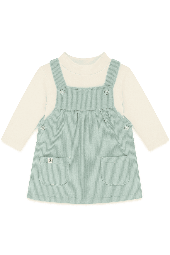 Blue Dungaree Dress With T Shirt Blue Nawao.com