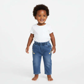 Blue Embroidered Jeans Nawao.com