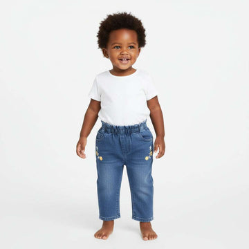 Blue Embroidered Jeans Nawao.com