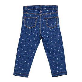 Blue Floral All Over Print Jeggings Nawao.com
