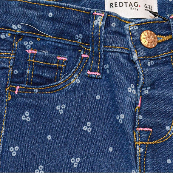 Blue Floral All Over Print Jeggings Nawao.com