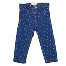 Blue Floral All Over Print Jeggings Nawao.com