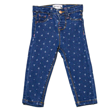 Blue Floral All Over Print Jeggings Nawao.com
