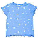 Blue Floral All Over Print T Shirt Nawao.com