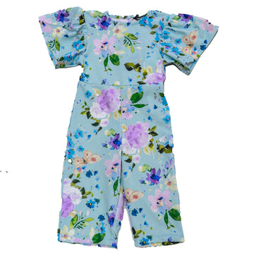 Blue Floral Aop Jumpsuit Blue Nawao.com