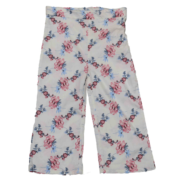 Blue Floral Satin Frills Blouse And Trouser Nawao.com