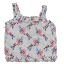 Blue Floral Satin Frills Blouse And Trouser Nawao.com