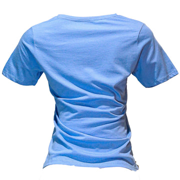 Blue Foil Printed T Shirt Nawao.com