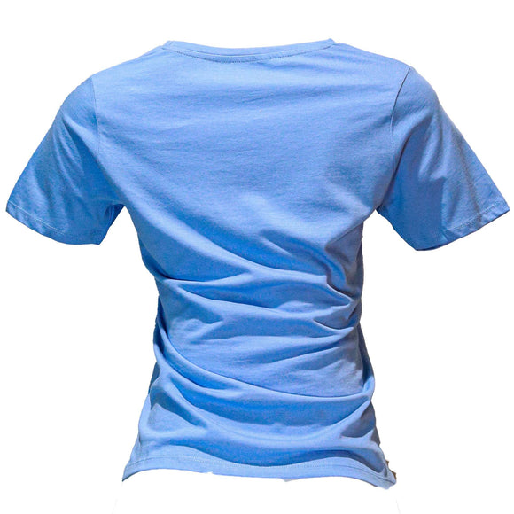 Blue Foil Printed T Shirt Nawao.com