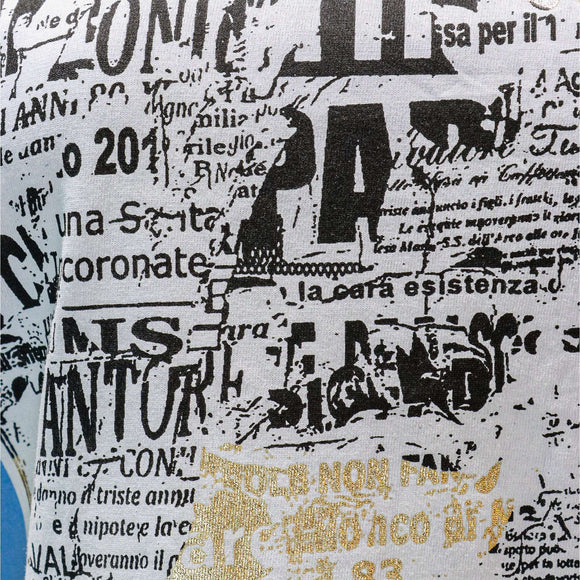 Blue Foil Printed T Shirt Nawao.com