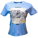 Blue Foil Printed T Shirt Nawao.com