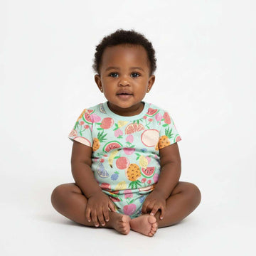 Blue Fruity All Over Print T Shirt Nawao.com