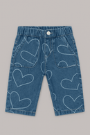 Blue Heart All Over Print Denim Jeans Nawao.com