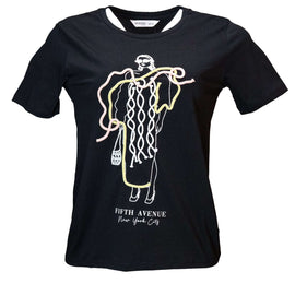 Blue Hello Roping Embellished T Shirt Nawao.com