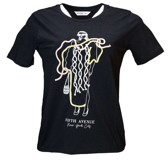 Blue Hello Roping Embellished T Shirt Nawao.com