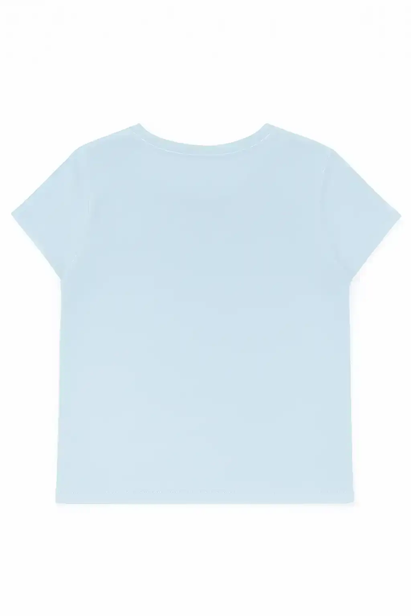 Blue Ice Cream Sequins At Chest T Shirt Nawao.com