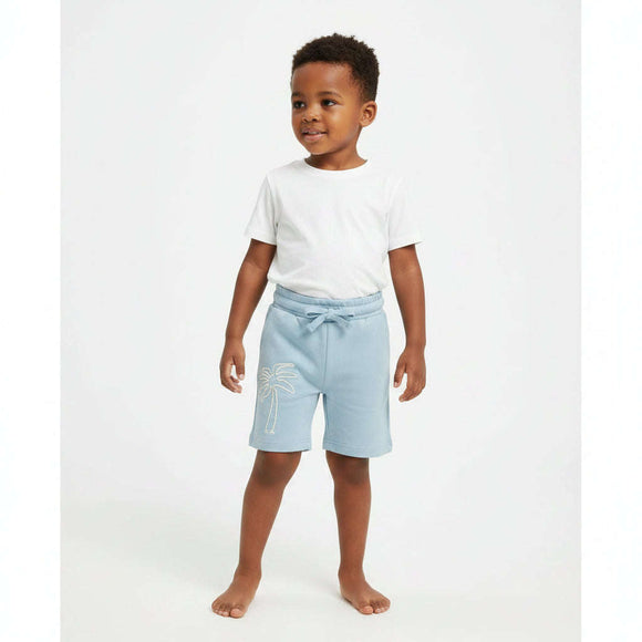 Blue Interlock Shorts Blue Nawao.com