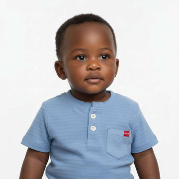 Blue Jacquard Tee Blue Nawao.com