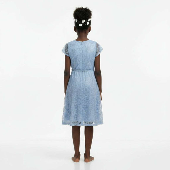 Blue Lace Dress Pale Blue Nawao.com