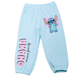 Blue Lilo Stitch Print Track Pants Blue Nawao.com