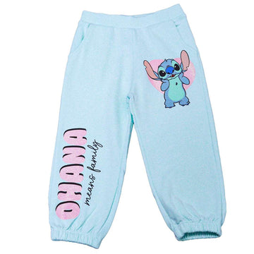 Blue Lilo Stitch Print Track Pants Blue Nawao.com