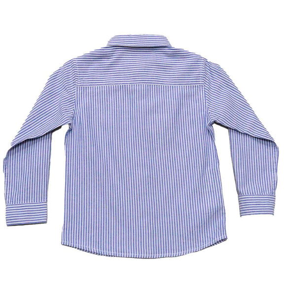 Blue Long Sleeve Stripe Shirt Blue Nawao.com