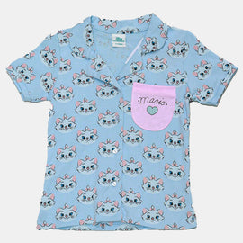 Blue Marie Cat Front Open Aop Pj Nawao.com