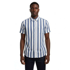 Blue Mens Casual Shirt Blue Small Nawao.com