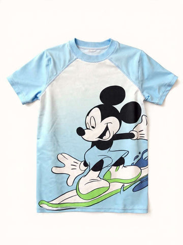 Blue Mickey Mouse Rash Guard T Shirt Nawao.com