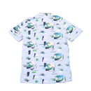 Blue Palm Tree Aop Polo Nawao.com