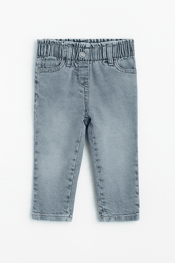 Blue Paperbag Waist Band Jeans Blue Nawao.com