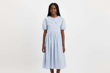 Blue Peterpan Collar Dress Pale Blue Nawao.com
