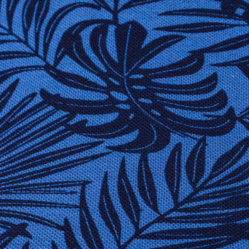 Blue Pique Aop Shortsleeve Polo Nawao.com