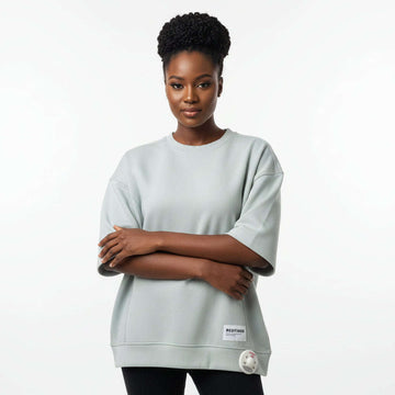 Blue Pleat Detail Active T Shirt Blue Nawao.com